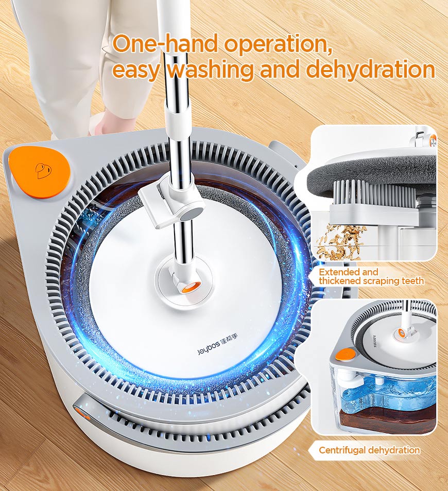 Joybos® 360 Spin Mop Bucket Set and Wringer with Three Types Mop Heads Z56