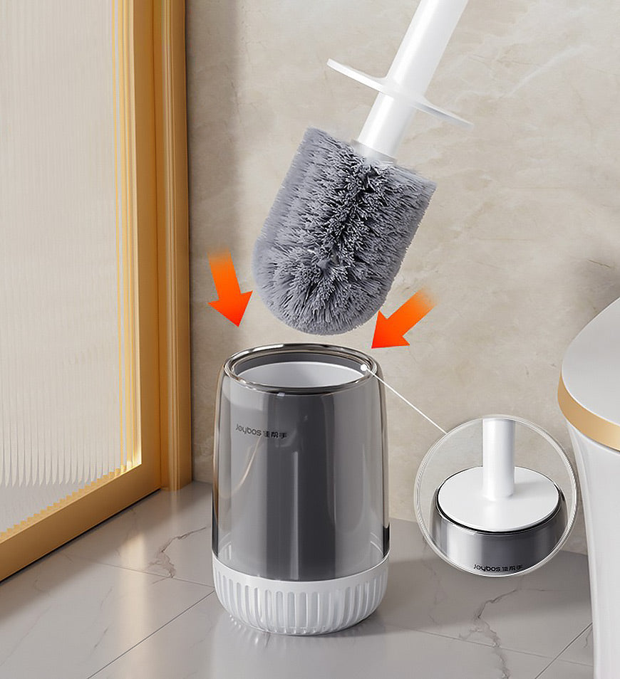 Joybos® Wall Mounted Or Standing Toilet Bowl Brush And Holder Set With Fine Bristles Z200