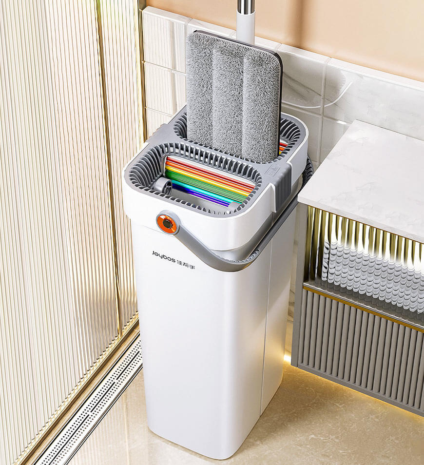 Joybos® Upgrade 2+2 Scrapers 16" Large Flat Mop and Bucket System Z84