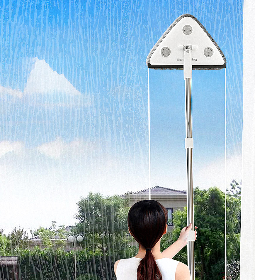 Joybos® Long Handled Wall Cleaner with Microfiber and Chenille Pad Z138