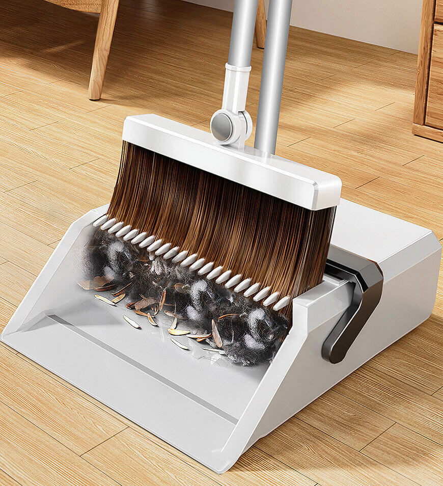 Joybos® Broom and Windproof Dustpan with Adjustable Handle