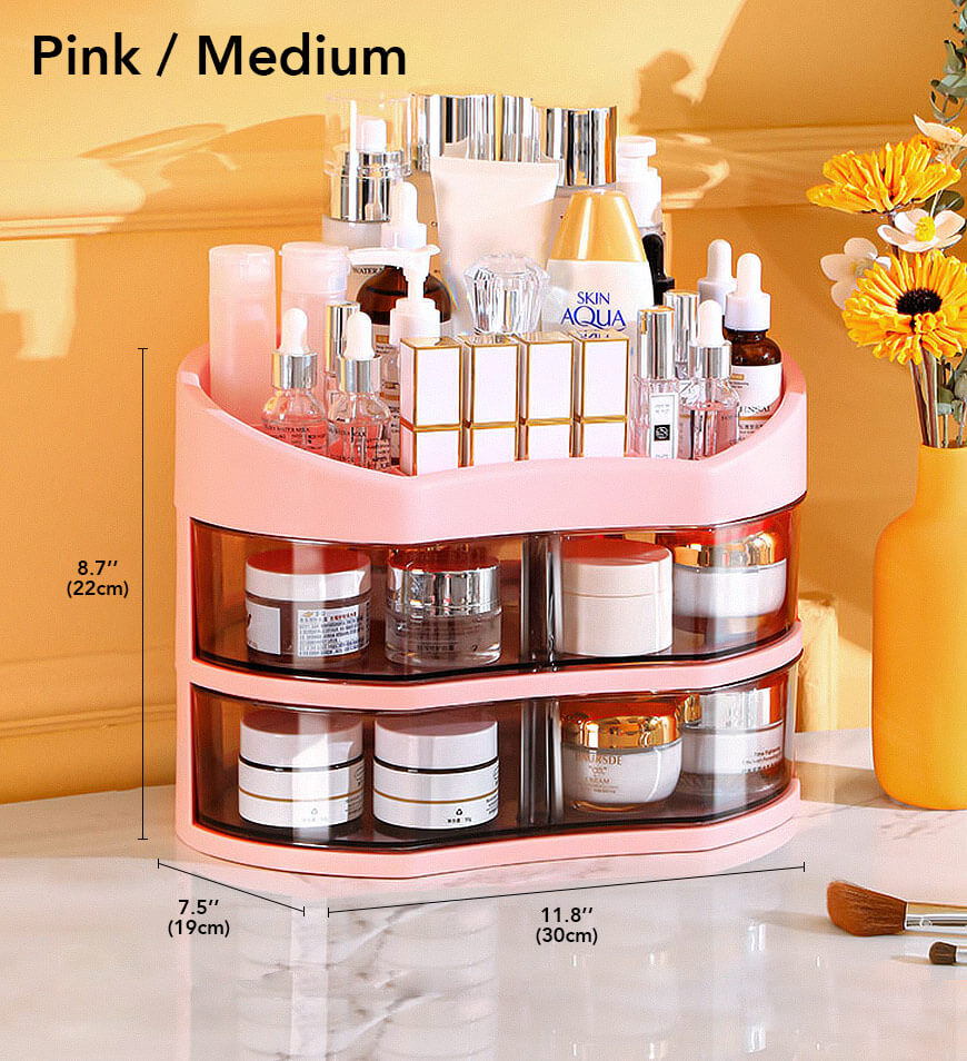 Joybos® Makeup Organizer with 360 Degree Rotating Drawers