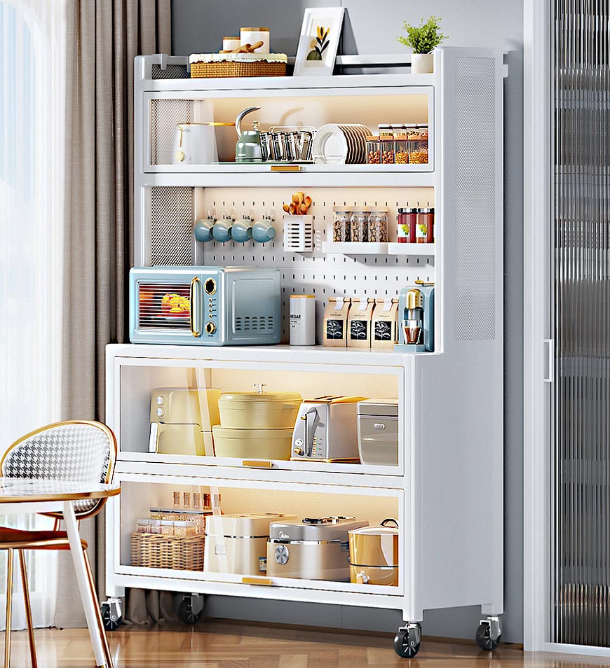 Joybos® Metal Kitchen Pantry Storage Cabinet with DIY Pegboard Wall