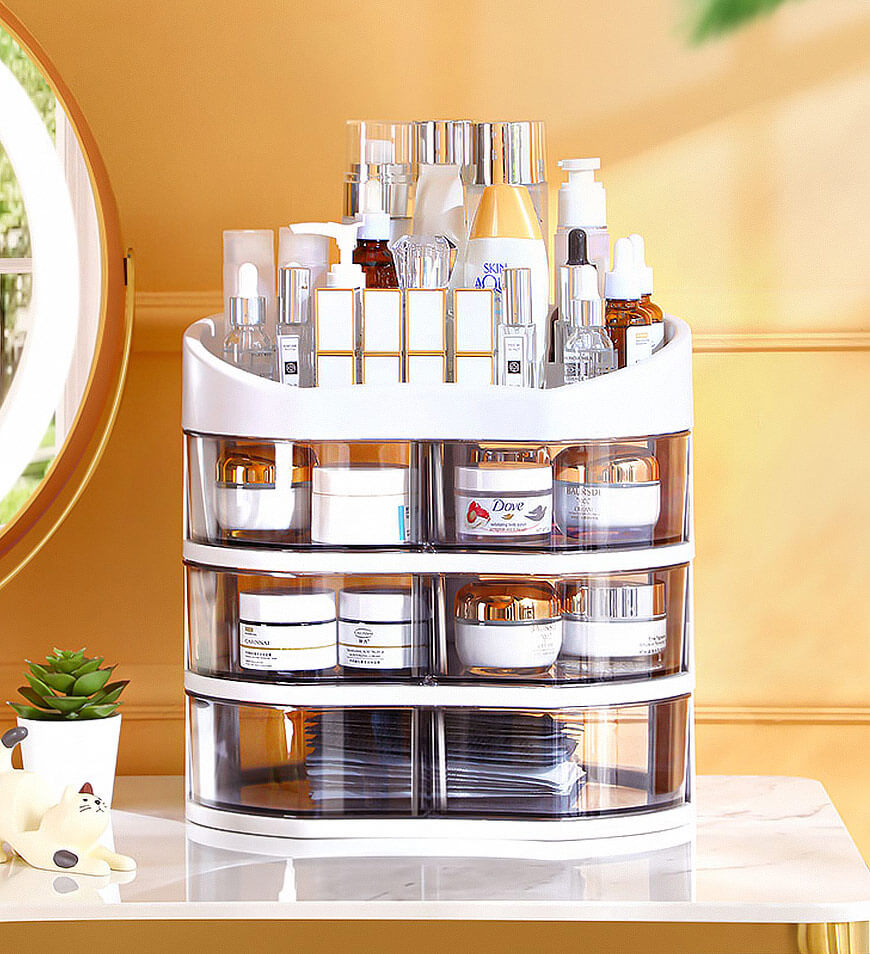 Joybos® Makeup Organizer with 360 Degree Rotating Drawers