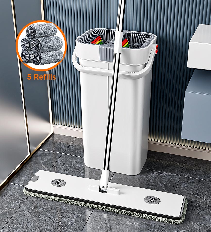 Joybos® Home Cleaning Flat Floor Mop and Bucket with Wringer Set