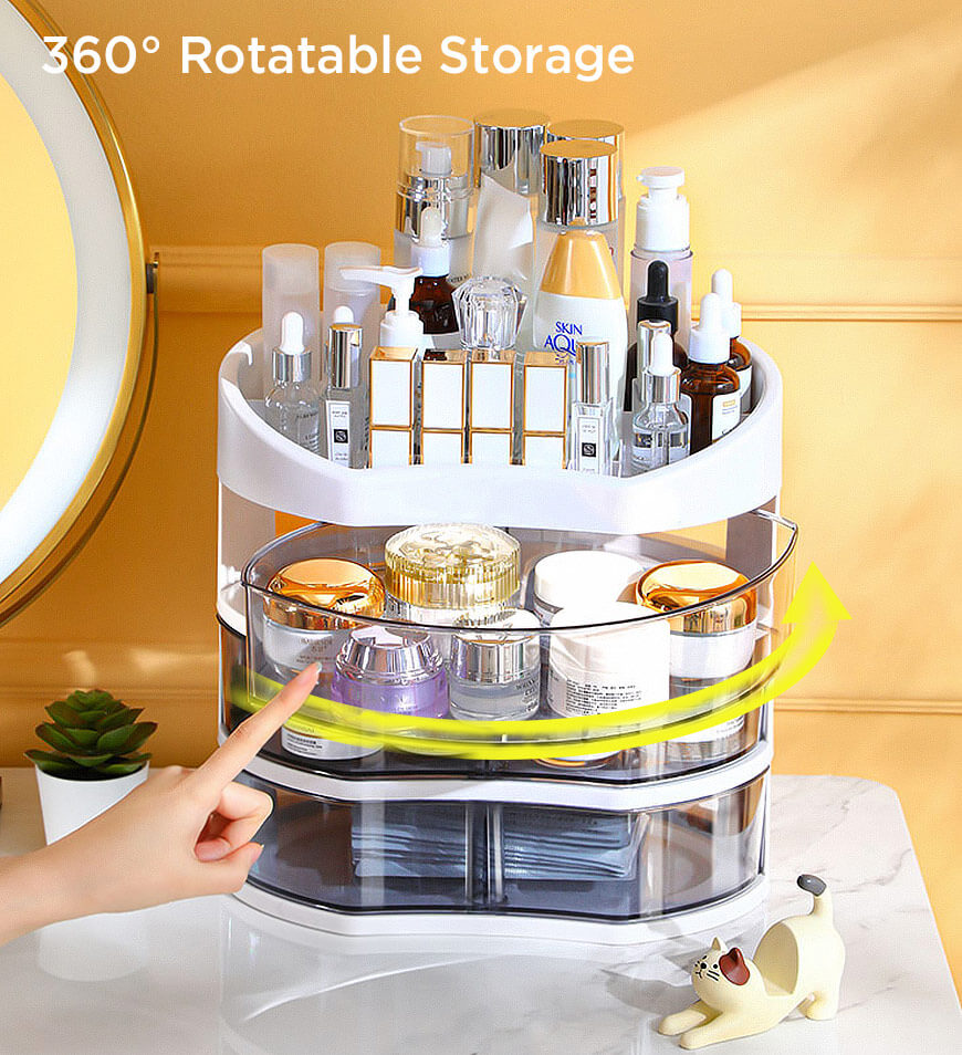 Joybos® Makeup Organizer with 360 Degree Rotating Drawers