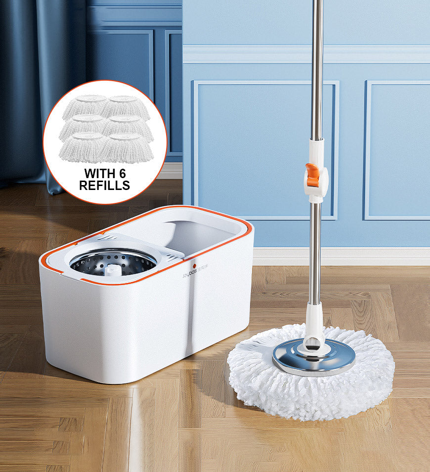 Joybos® 360 Spinning Mop Bucket Floor Cleaning System with 6 Refills